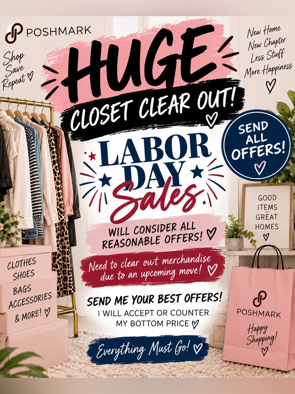 🚨 HUGE CLOSET CLEAR OUT — LABOR DAY SALE! 🚨